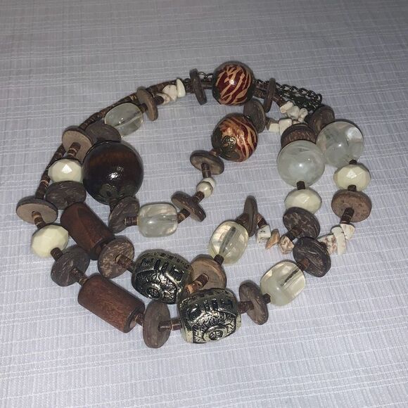 Vintage Tribal Native Boho Long Chunky Beaded Long Necklace 36”-39” Adjustable - Picture 8 of 12